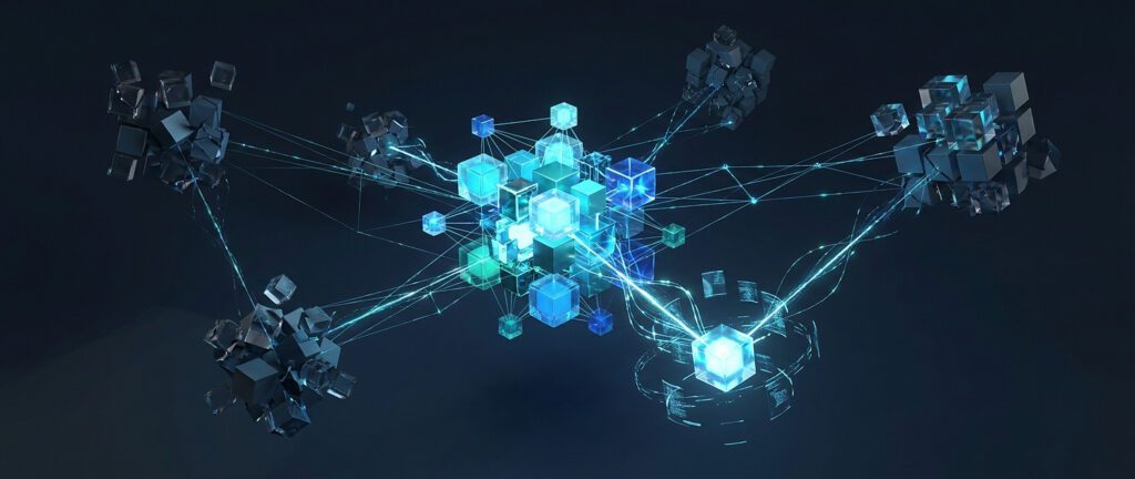 Ceph Disaster Recovery & Cluster Resilienz (Abstrakte 3D-Konzeptgrafik)